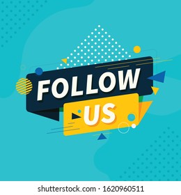 Follow Us Vector Shapes Design