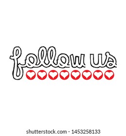 Follow us vintage banner for social networks. Flat vector illustration