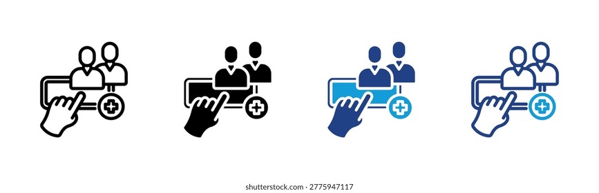 Follow Us Web icon with multiple style collection