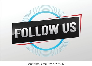 Follow us word text concept icon logo sign symbol vector note memo 3d best big sale style for use landing page, template, note, web, mobile app, poster, banner, flyer, speak, gift card, coupon

