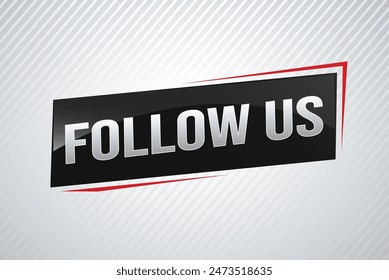 Follow us word text concept icon logo sign symbol vector note memo 3d best big sale style for use landing page, template, note, web, mobile app, poster, banner, flyer, speak, gift card, coupon

