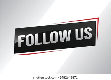 Follow us word text concept icon logo sign symbol vector note memo 3d best big sale style for use landing page, template, note, web, mobile app, poster, banner, flyer, speak, gift card, coupon


