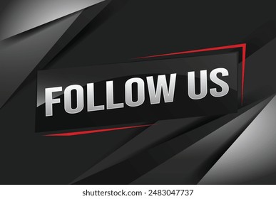 Follow us word text concept icon logo sign symbol vector note memo 3d best big sale style for use landing page, template, note, web, mobile app, poster, banner, flyer, speak, gift card, coupon

