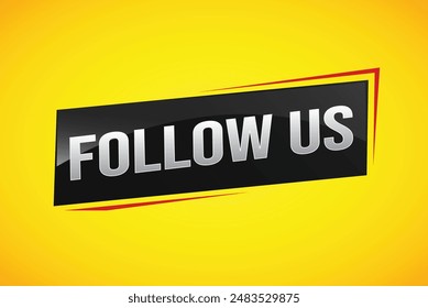 Follow us word text concept icon logo sign symbol vector note memo 3d best big sale style for use landing page, template, note, web, mobile app, poster, banner, flyer, speak, gift card, coupon

