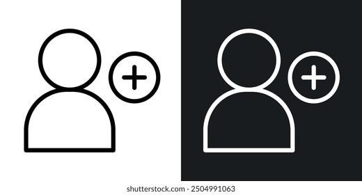Folgen Sie dem Vektorsymbol Set schwarz-weiß gefüllt und umrissen Stil.