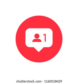 Follow vector icon, social symbol. Simple, flat design for web or mobile app