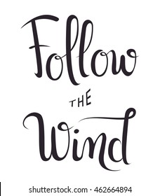 Follow the wind. Vector poster