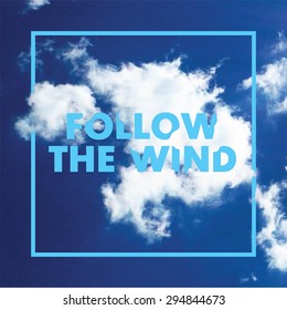 Follow the wind vector template, realistic clowds print.