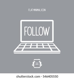 Follow window - Vector icon for computer website or application