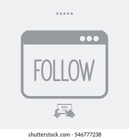 Follow window - Vector icon for computer website or application