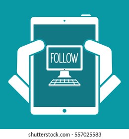 Follow window - Vector icon for computer website or application