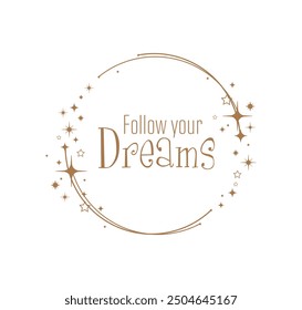 follow your dreams card on white background