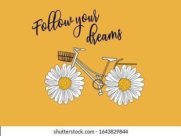 follow your dreams daisy vector