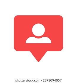 Follower button, interface social media, icon social networking notification.