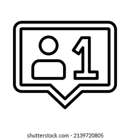 Follower Icon. Line Art Style Design Isolated On White Background