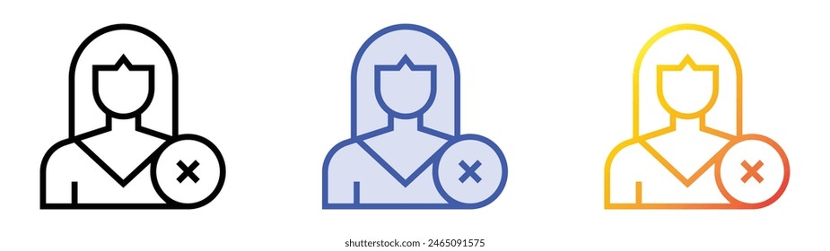 follower icon. Linear, Blue Fill and Gradient Style Design Isolated On White Background