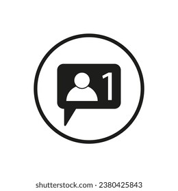 Icono de seguimiento. Icono de medios sociales. Icono de seguidor de medios sociales. Icono de notificación. Ilustración vectorial. EPS 10.