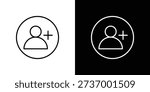 Follower icon symbols in black illustrations set