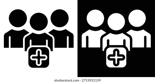 Estilo del glifo de la Ilustración vectorial del icono del seguidor en el fondo blanco y negro