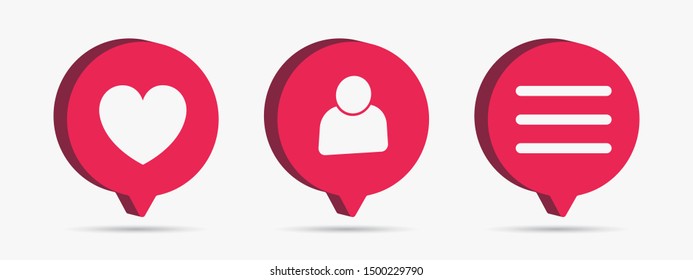 Follower icon vector. Like icon vector. Comment icon vector. Social media. Social network. Notification Icon.