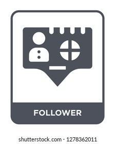 follower icon vector on white background, follower trendy filled icons from Blogger and influencer collection, follower vector illustration