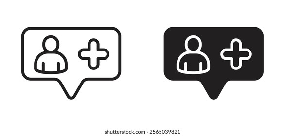 Follower icons in outline and fill. vector illustration for ui.