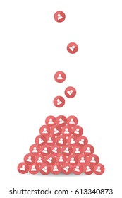 Follower icons. Pile of follower icons. Falling follower icons