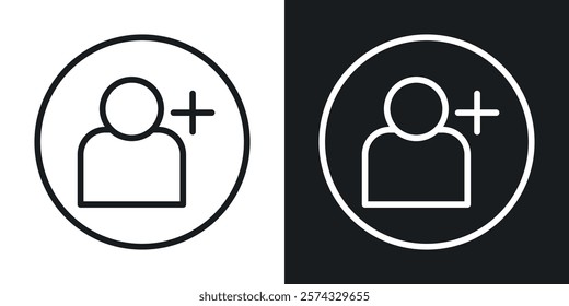 Follower icons in thin black and white stroke liner style