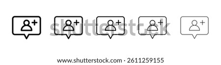 Follower icons vector set in different stroke line style