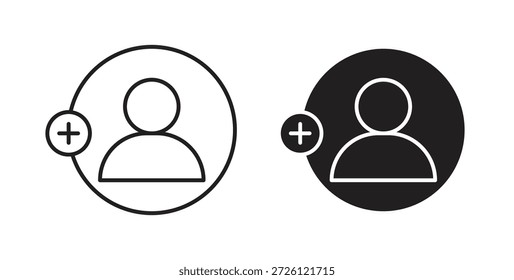 Símbolo de Vector de iconos de seguidores con trazo editable y versiones planas
