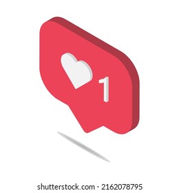 Follower Isometric Notification Symbol For Application . Web App Button For Social Media. Vector Illustration Icon .