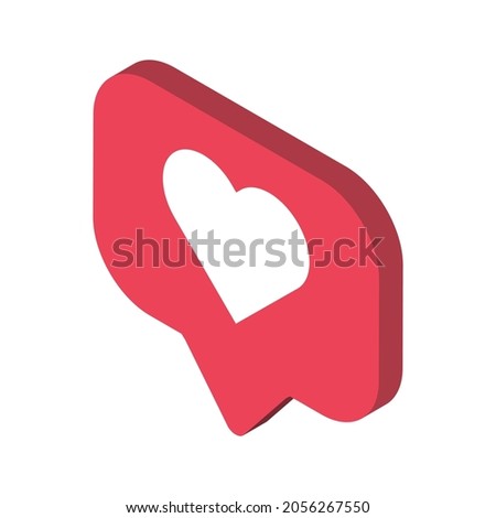 follower isometric notification symbol for application . Web app button for social media. Vector illustration icon .