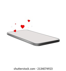 Follower isometric phone notification symbol for application. App button for social media. Vector illustration icon.