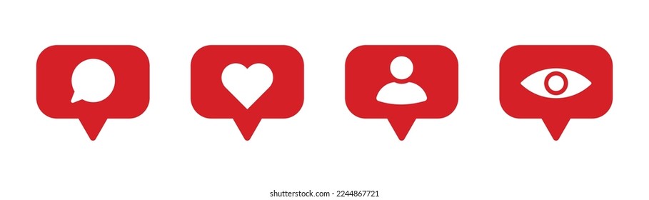 Follower notification graphic vector icons