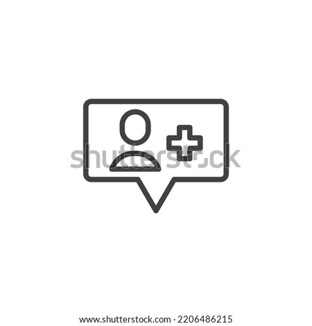 Follower notification line icon. linear style sign for mobile concept and web design. Add friend notice outline vector icon. Symbol, logo illustration. Vector graphics