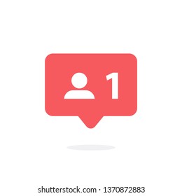 Follower notification. Social media icon user on white background.