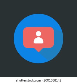 Follower notification. Social media icon user. User button, symbol, sign. Stories user image. Vector illustration. EPS 10