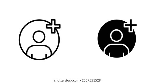 Follower outlined and solid icon vector collection.