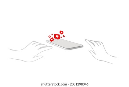 Follower-Telefon-Benachrichtigungssymbol für die Anwendung. App-Taste für soziale Medien. Vektorgrafik-Symbol.
