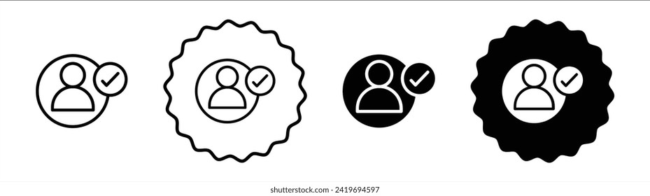 Follower set in black and white color. Follower simple flat icon vector
