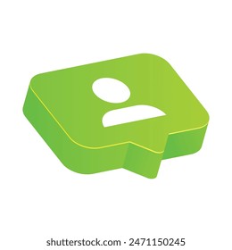Follower or user shape social media notification icon in speech bubbles.