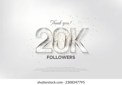 Followers design for the celebration of 20k followers. elegant silver design.