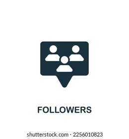 Followers icon. Monochrome simple sign from blogging collection. Followers icon for logo, templates, web design and infographics.