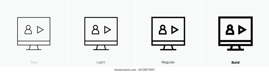 icono de seguidores. Diseño de estilo fino, ligero, regular y audaz aislado sobre fondo blanco