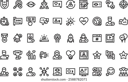 Followers icons High-Quality Vector Icons Collection with Editable Stroke. Ideal for Professional and Creative Projects.