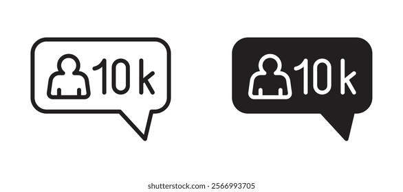 Followers icons in outline and fill. vector illustration for ui.