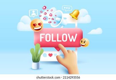 Followers like, social networks for communication of people. Vector illustration
