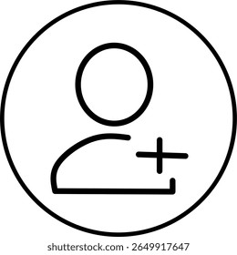 followers line icon in circle. Lifestyle and social icons theme in circle