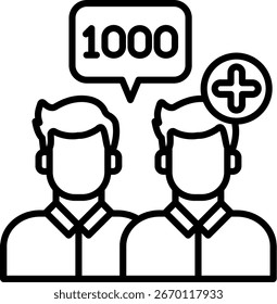 Followers Line vector Icon Design