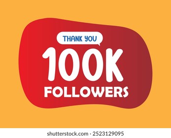 Followers number 100k. followers achievement celebration design. Premium vector for poster, banner, celebration greeting